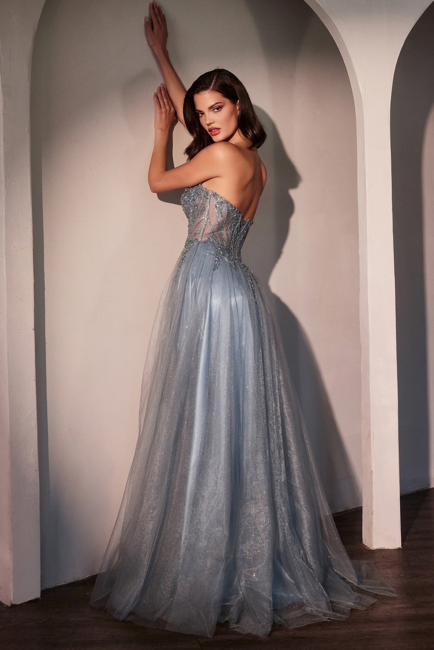 MERI GOWN STRAPLESS LAYERED TULLE A- DRESS