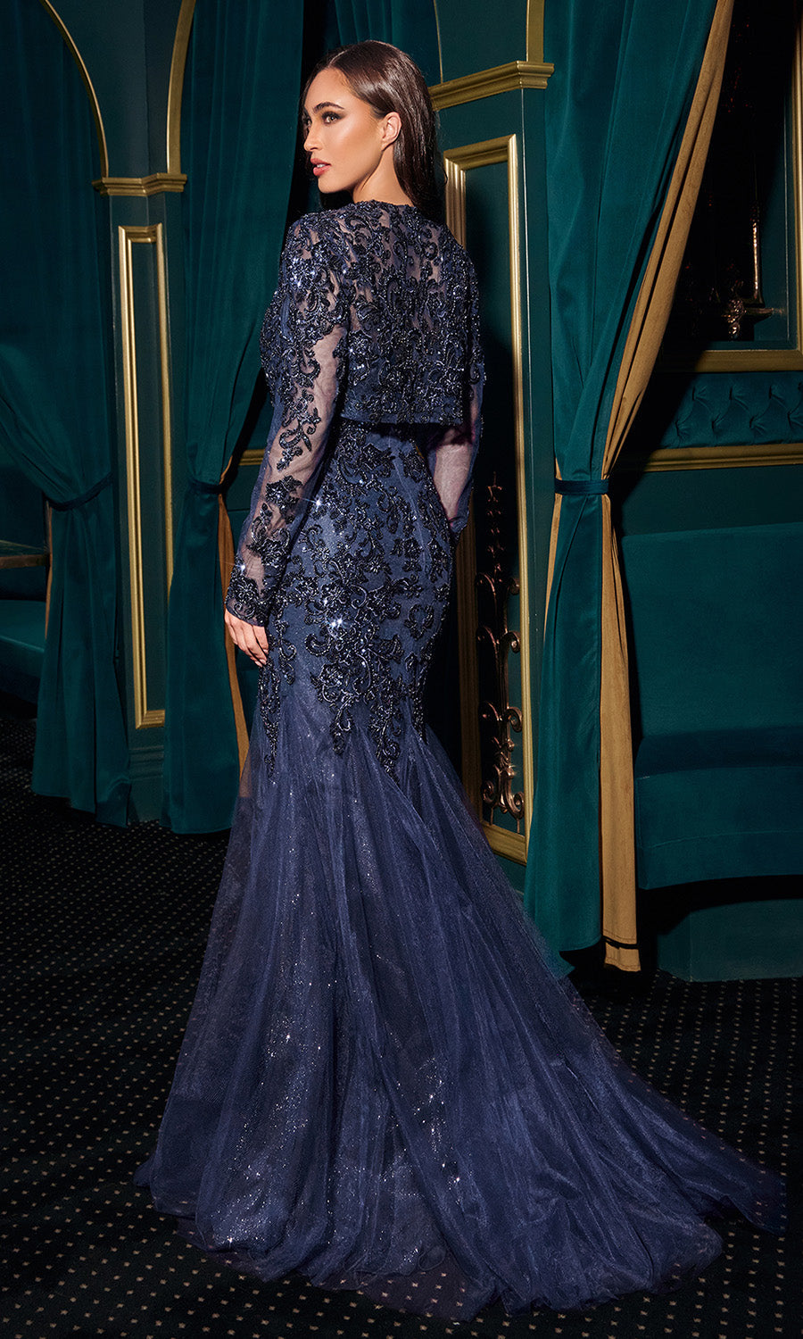 STEPHANIE GOWN MERMAID EVENING DRESS WITH JACKET