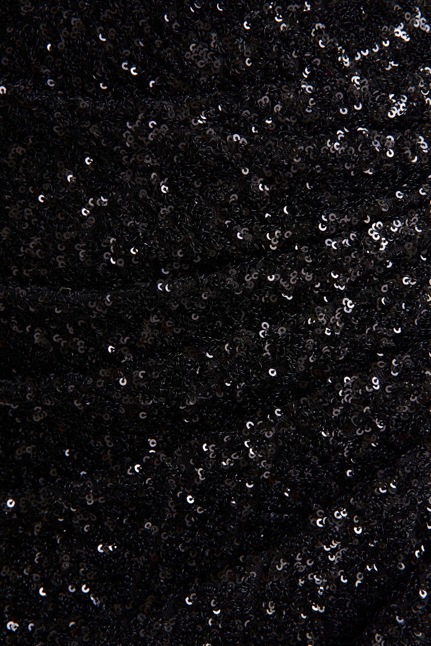 Gio | Black Sequin Plunge-Neck Wrap Maxi Dress With Ruched Detailing And Front Split
