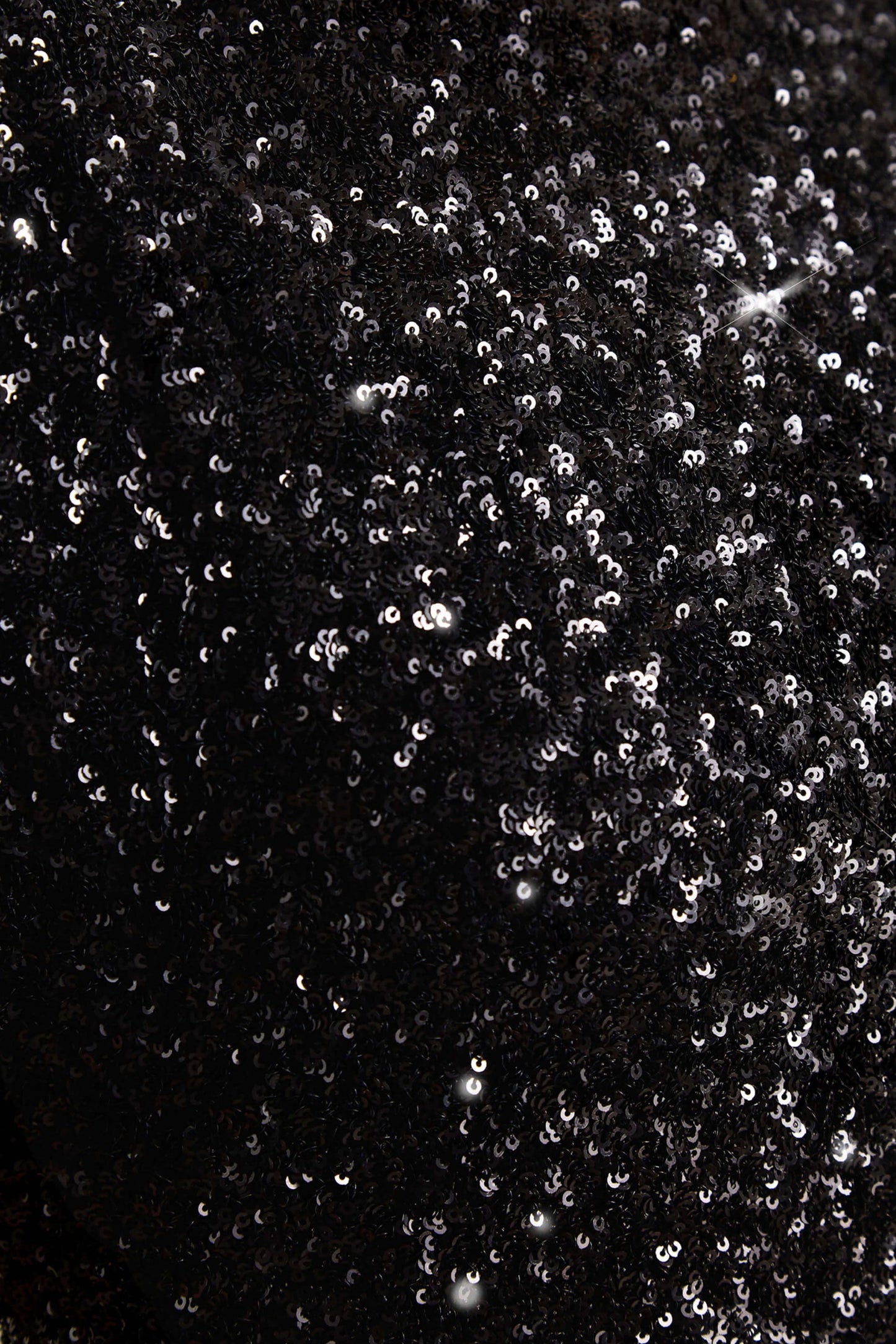 Aurah | Black Sequin Crew-Neck Maxi Dress With Cap Sleeves