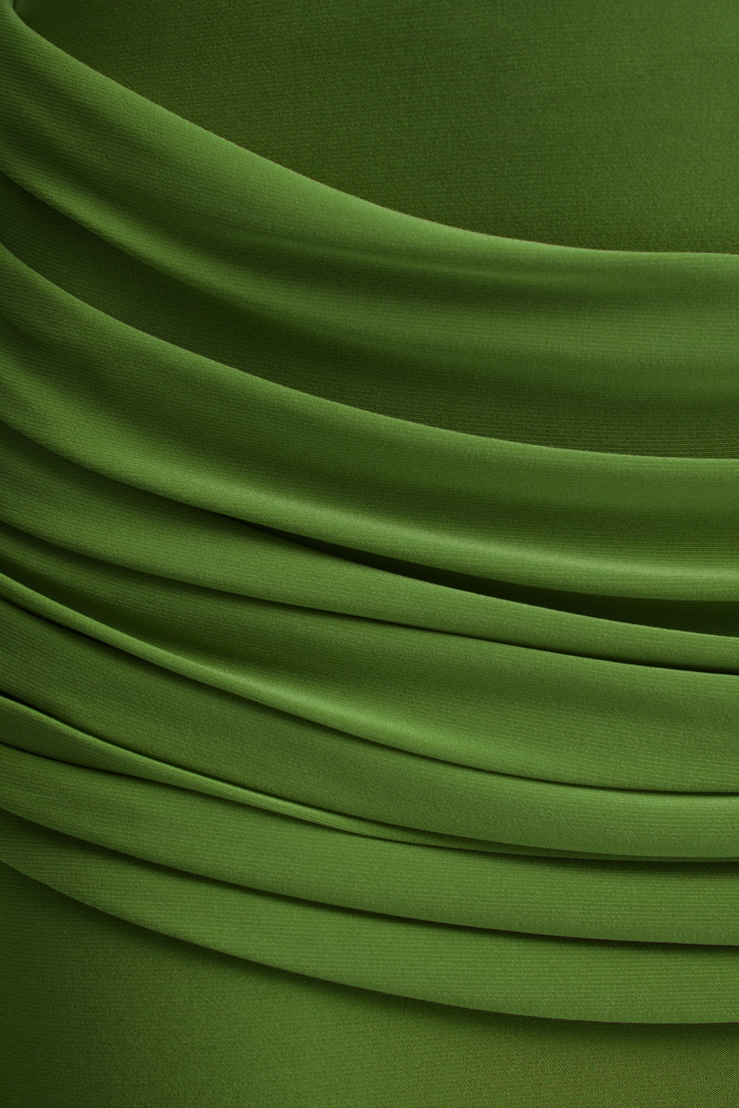 Graciella | Green Bandeau Maxi Dress With Draped Detailing And Scarf
