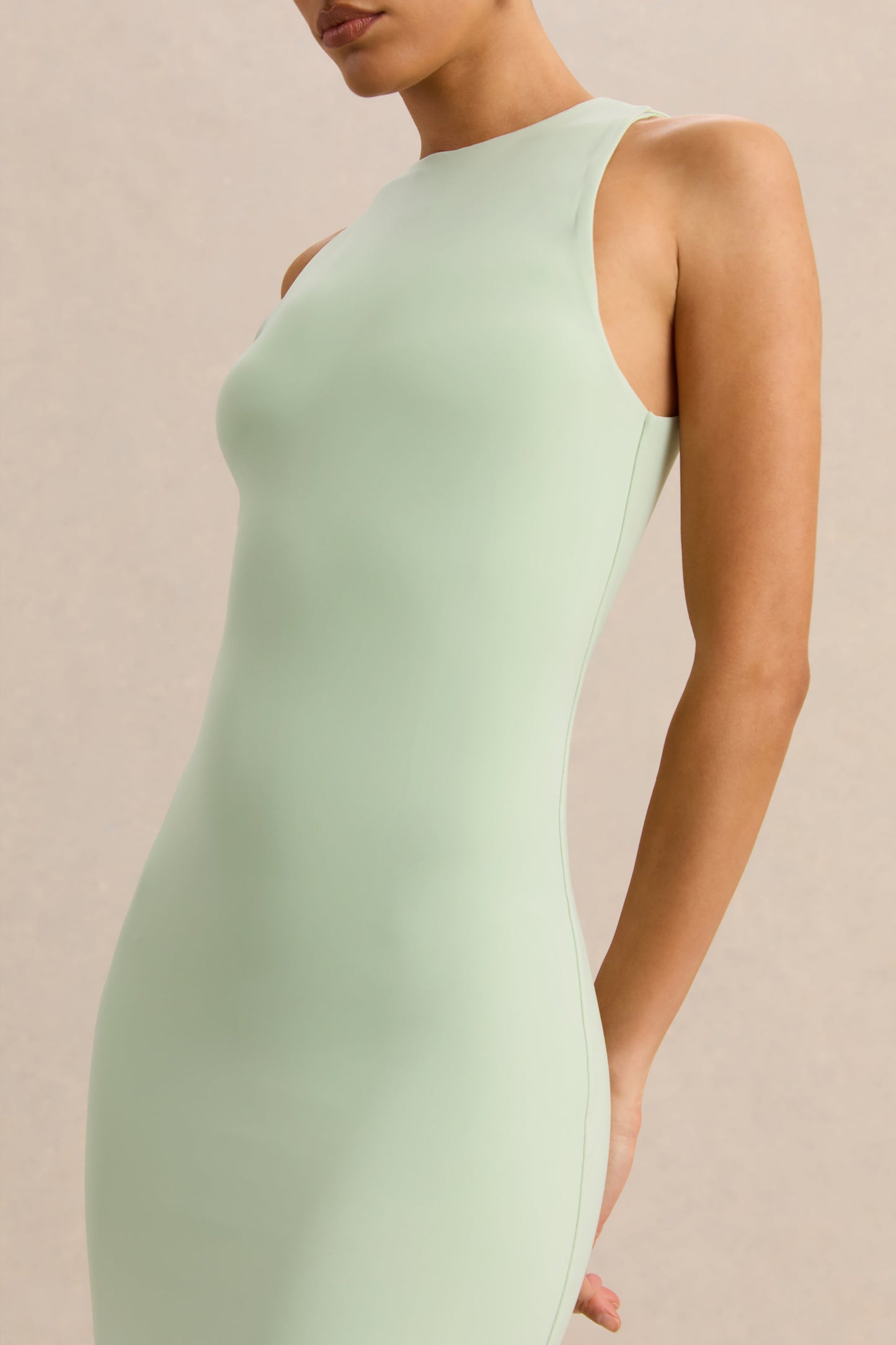 Mirana | Mint High-Neck Midi-Dress
