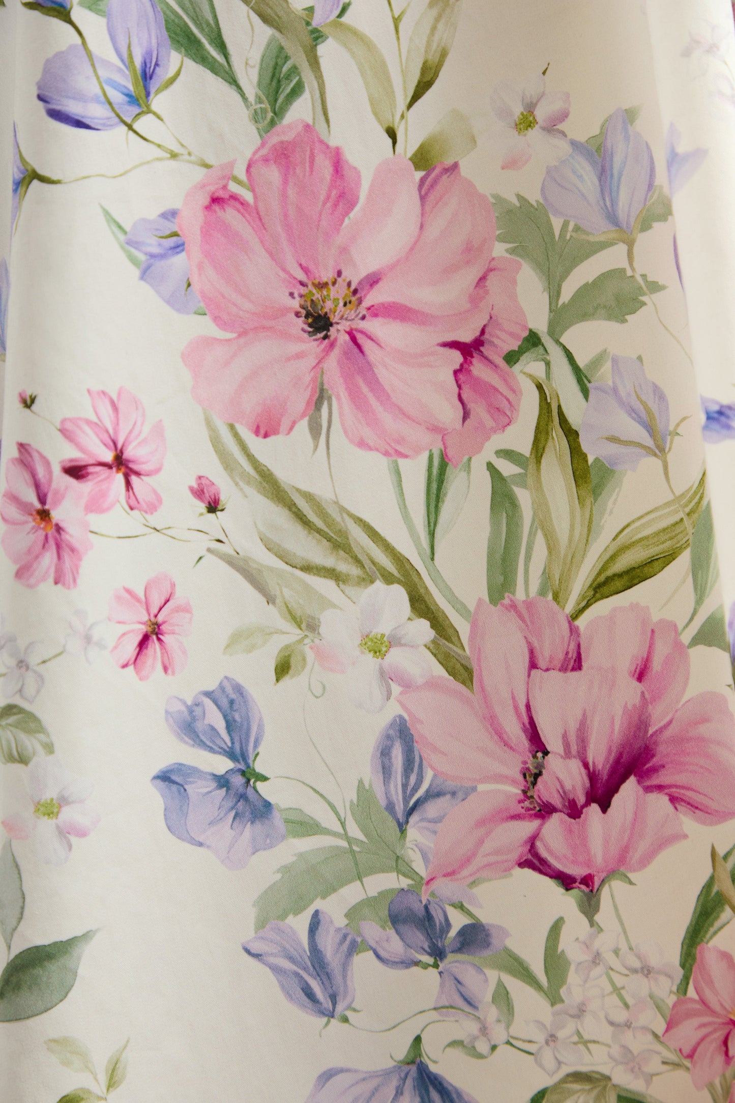 Viviette | Cream Floral Print Collared-Neck Midi Dress