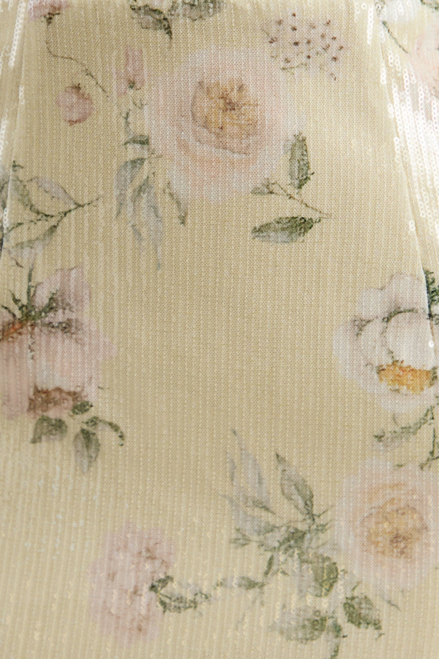 Danette | Yellow Floral Print Sequin Square-Neck Maxi Dress