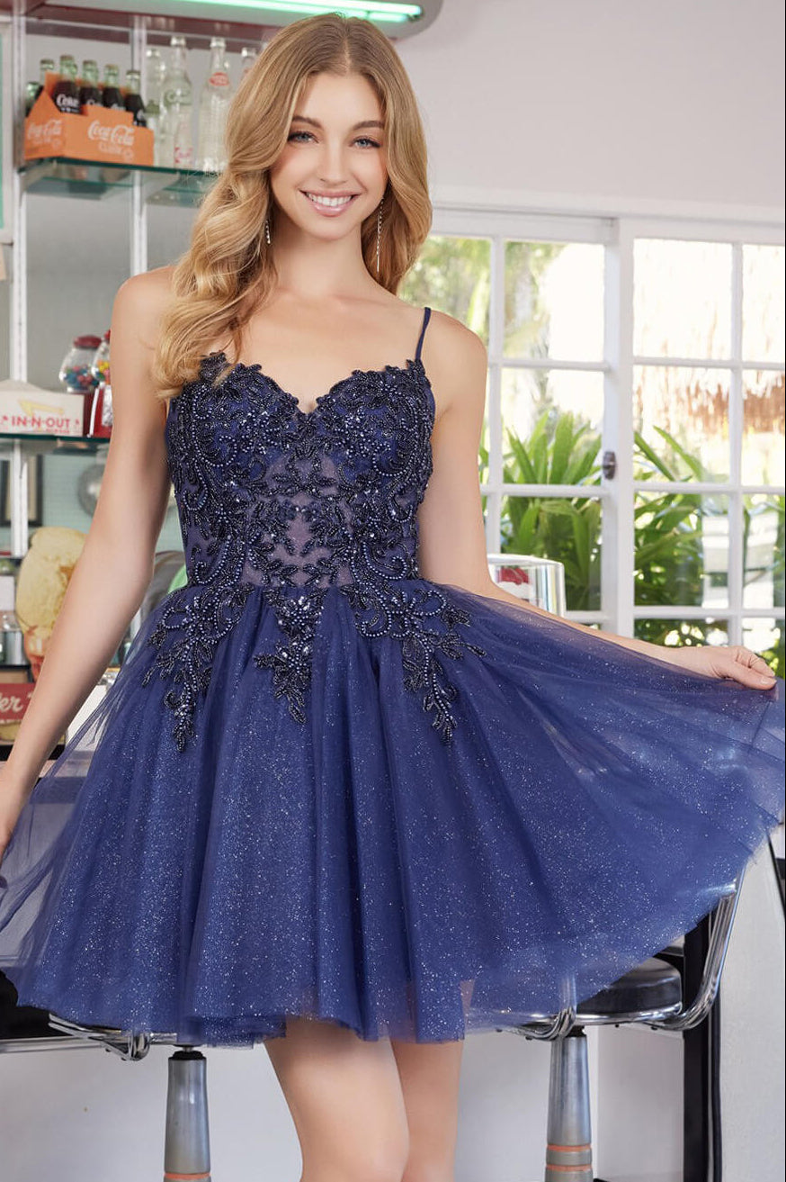 Rosemary Mini Dress Glitter Tulle Cocktail Dress