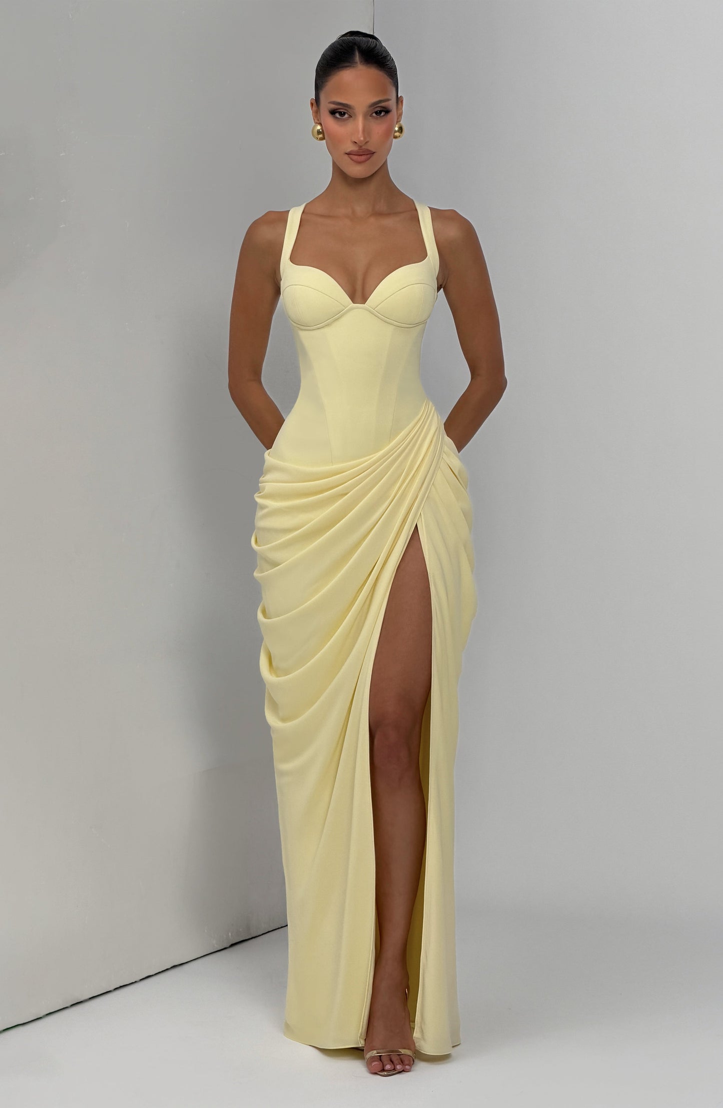 Elara Maxi Dress Lemon