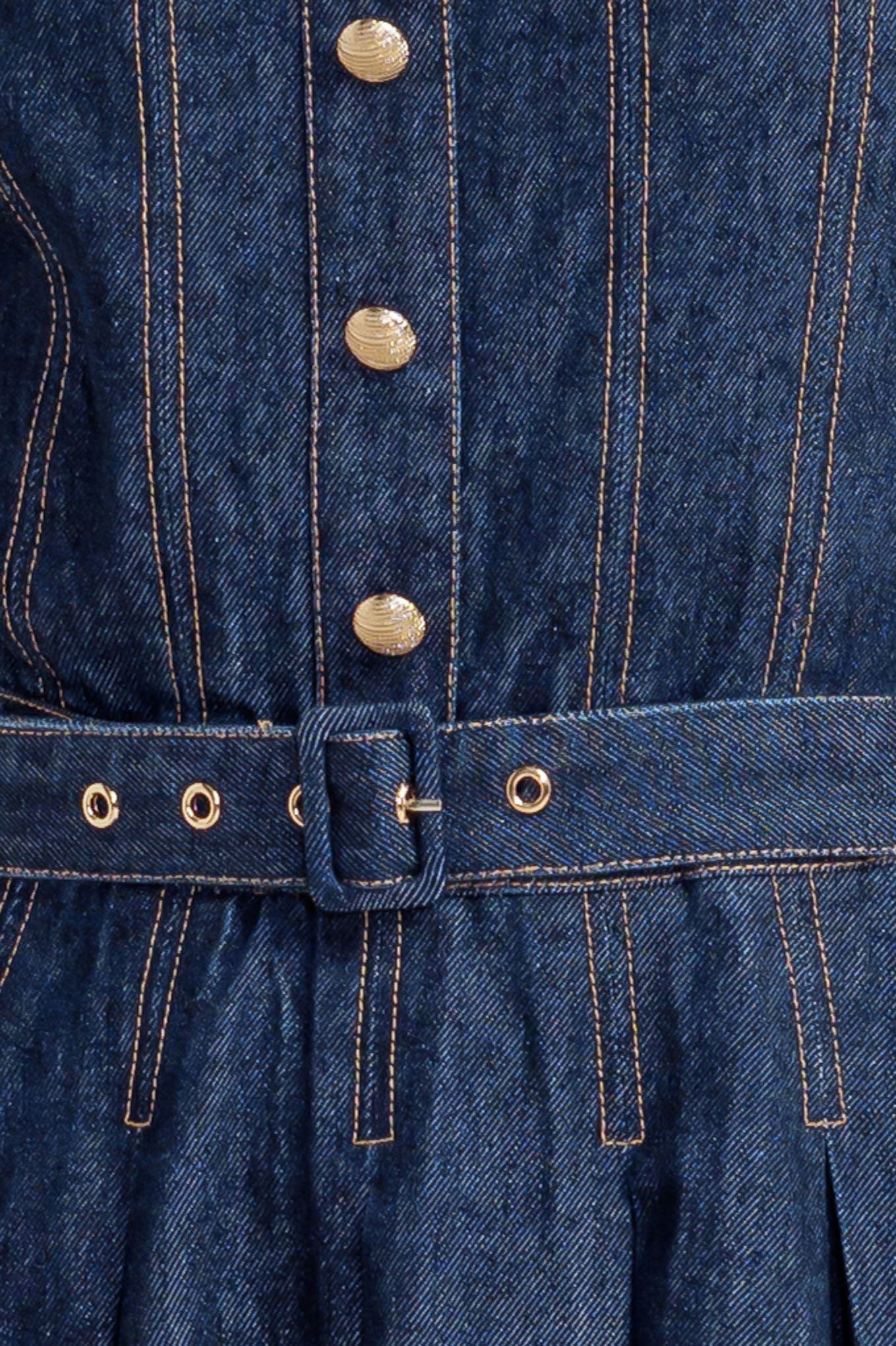MOONLIGHT SERENADE CLASSIC DENIM MIDI DRESS