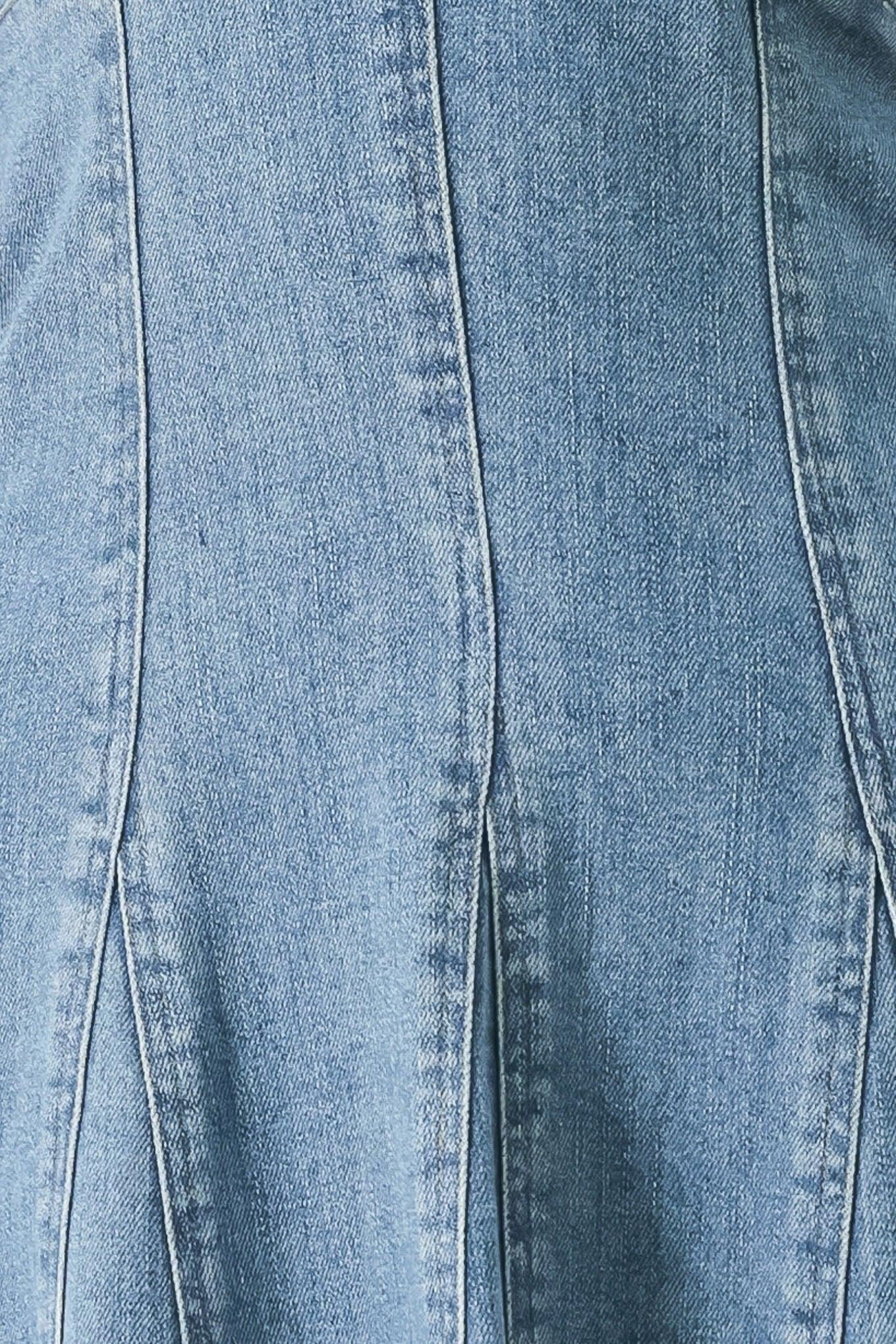 NASHVILLE BLUES HALTER DENIM MIDI DRESS