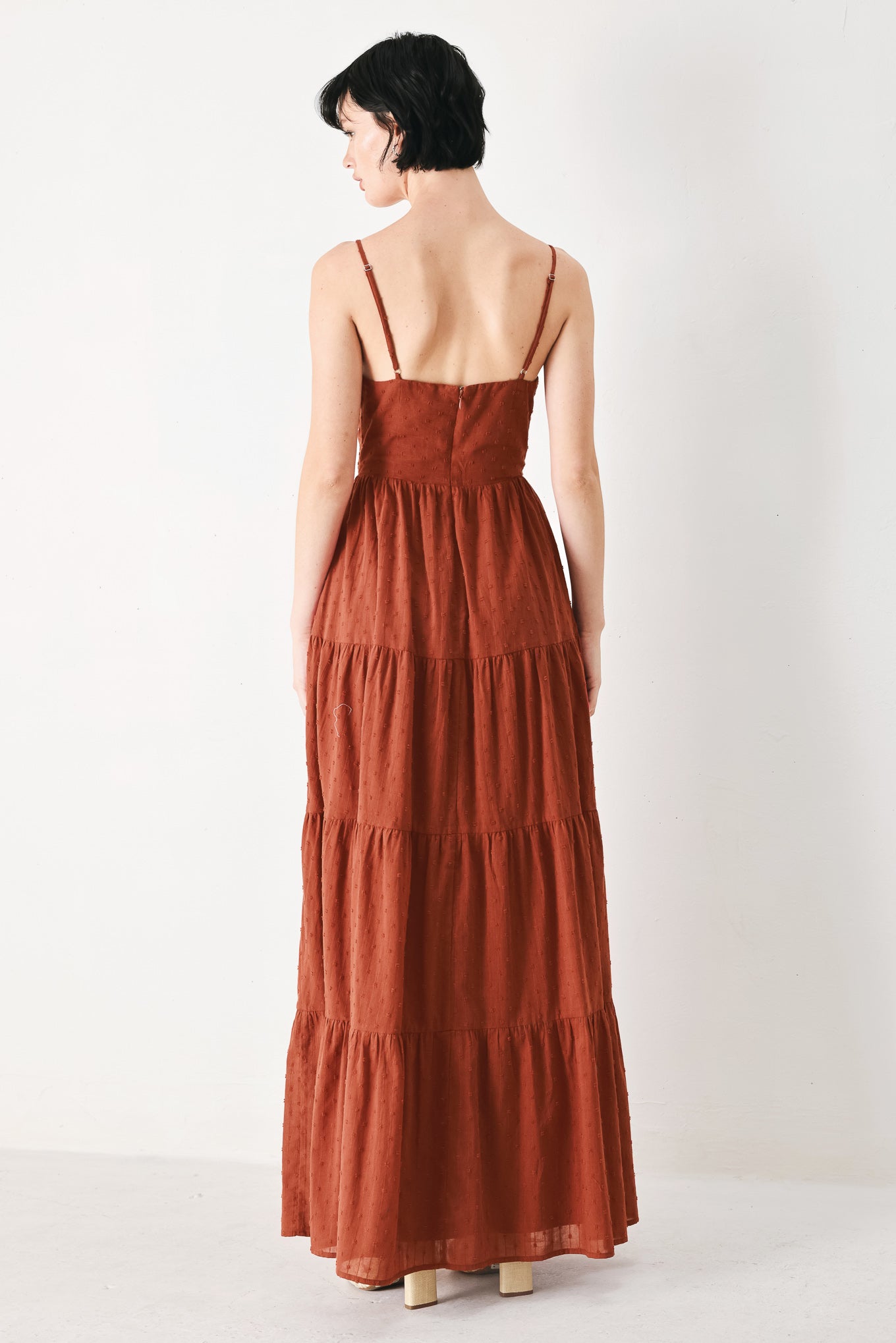 TERRACOTTA SUNSET CUT-OUT MAXI DRESS