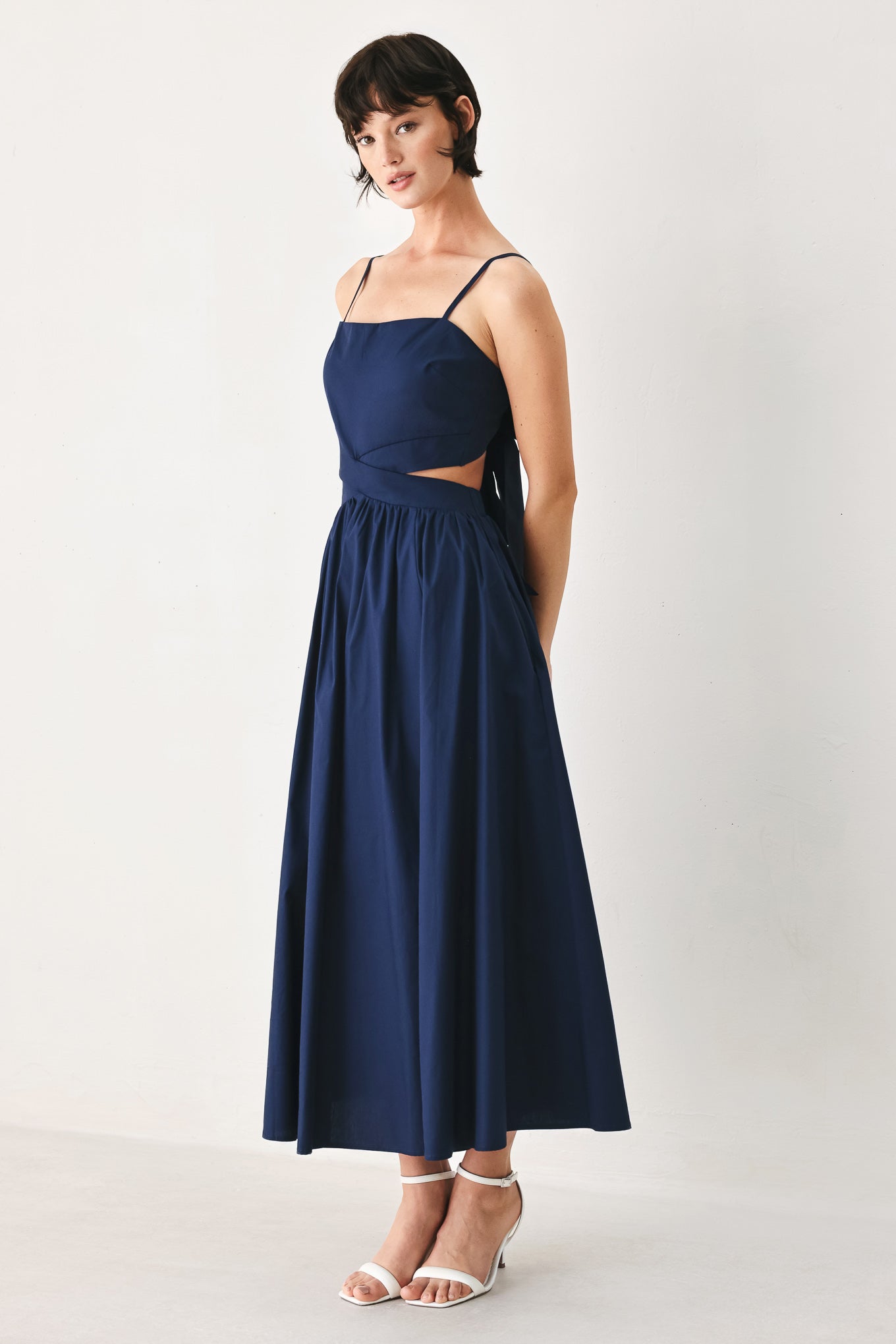 THE RIVIERA NIGHTS CUT-OUT MIDI DRESS