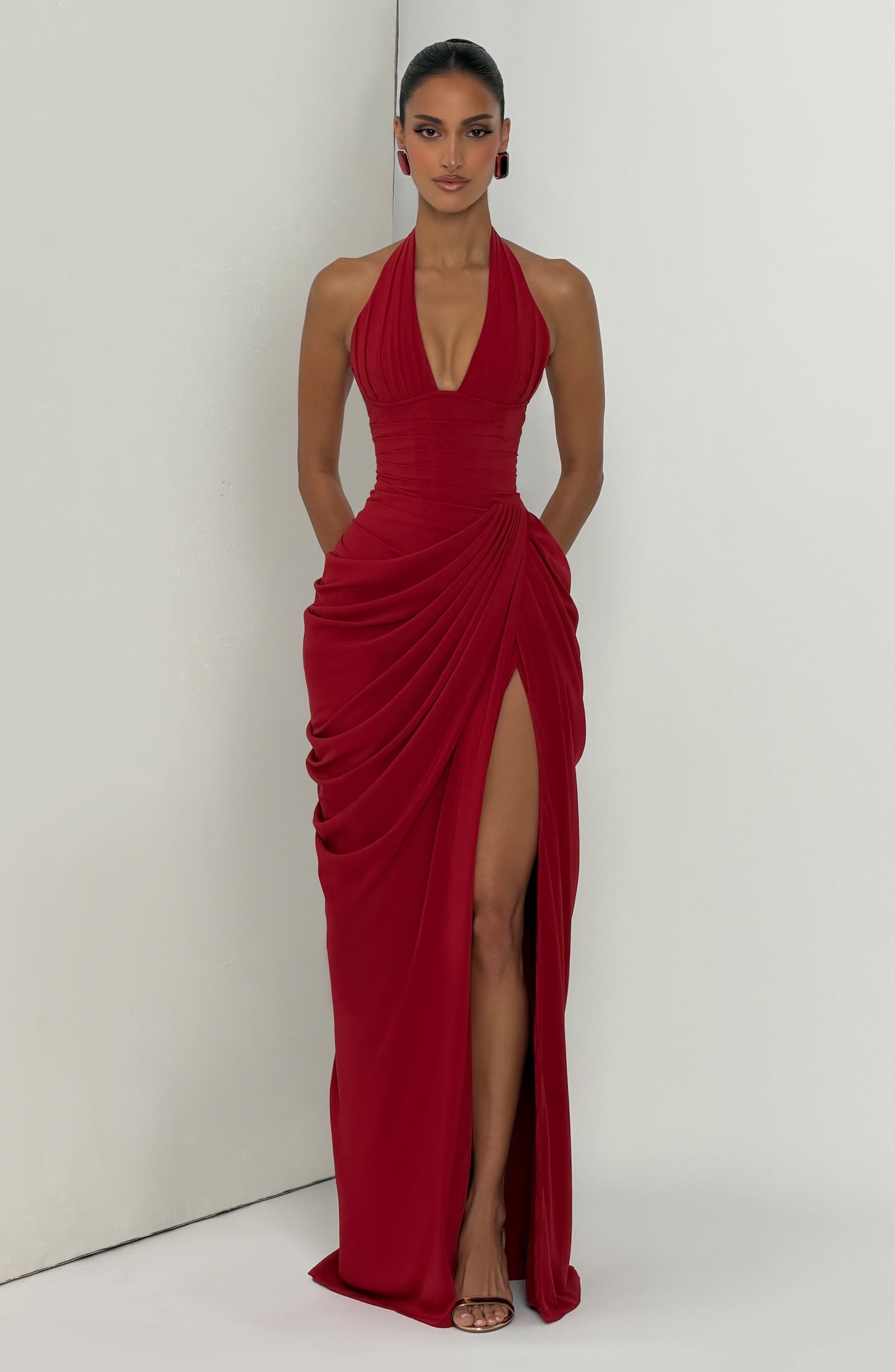 Minette Maxi Dress Deep Red