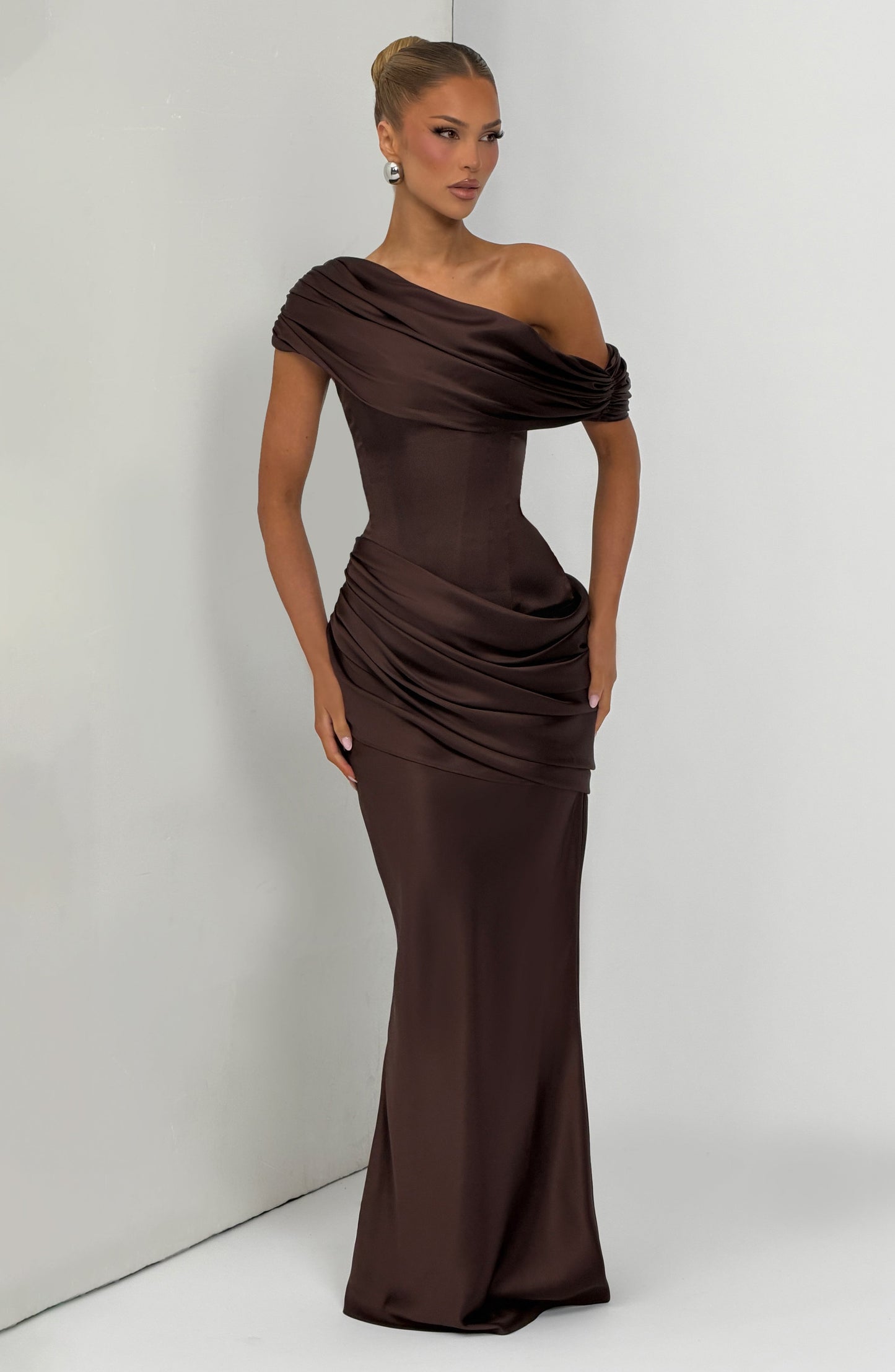 Ella Maxi Dress Plum Brown
