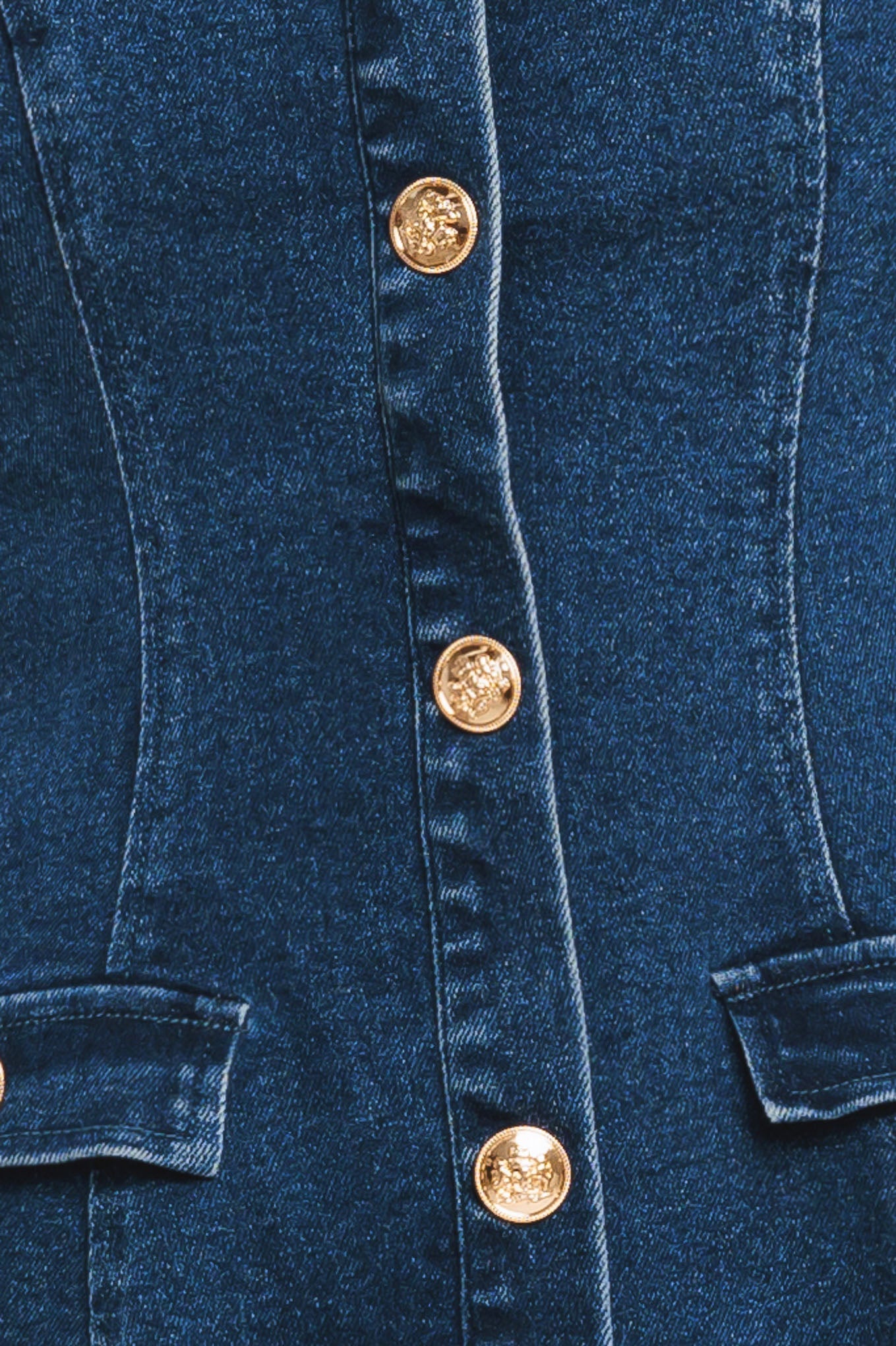 URBAN POLISH SQUARE NECK DENIM MINI DRESS