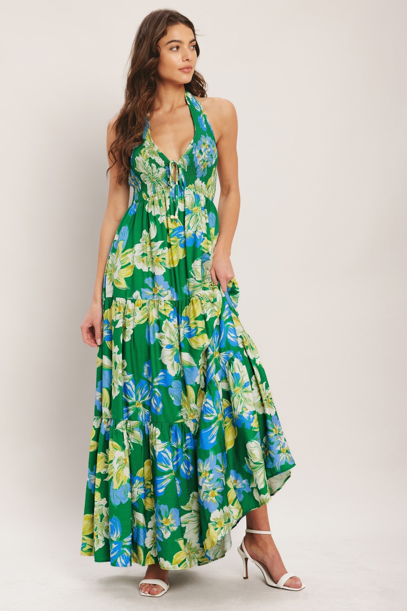PALM SHORE BLOOM GREEN MAXI DRESS FINAL