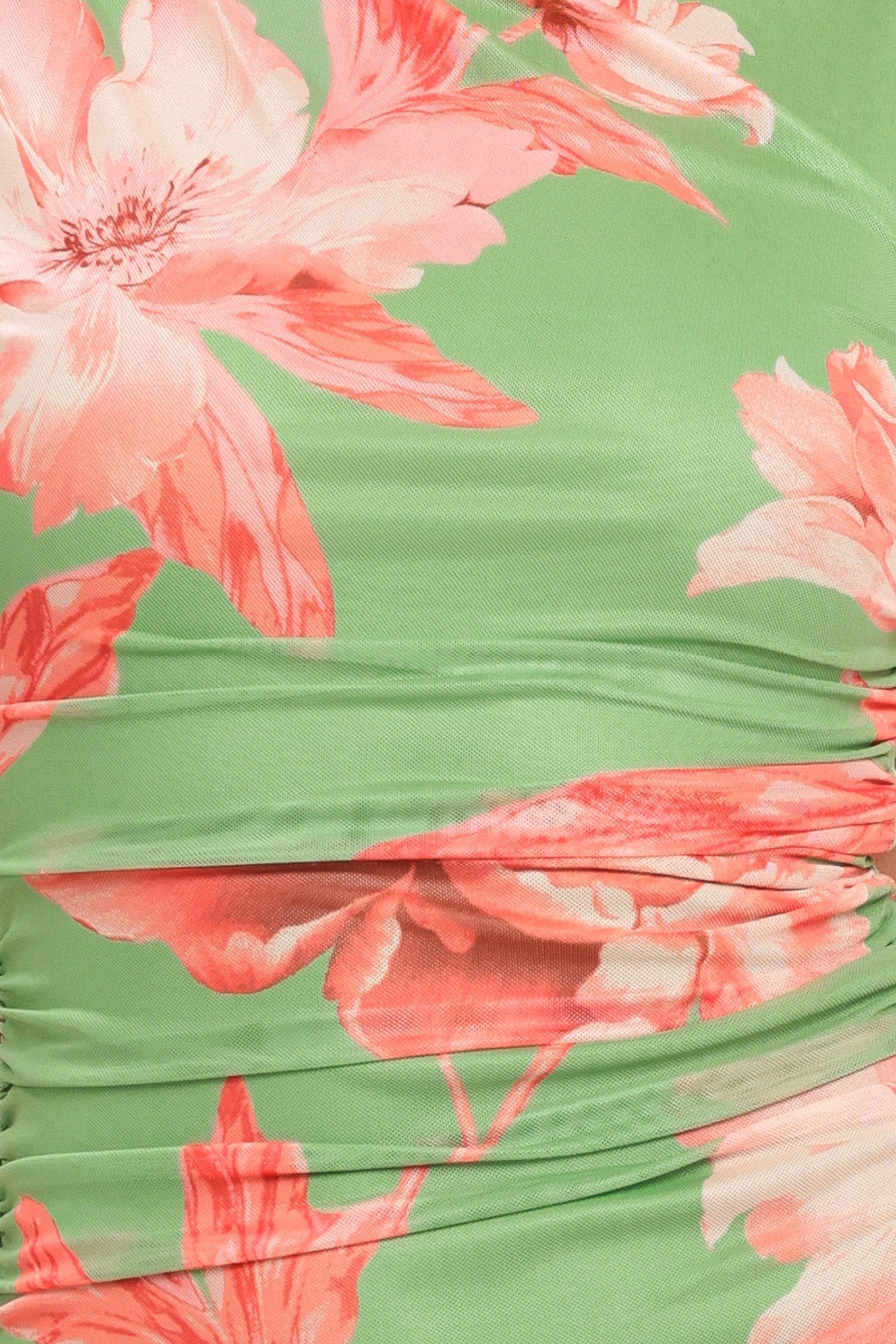 PARADISE GLOW POWER MESH MIDI DRESS