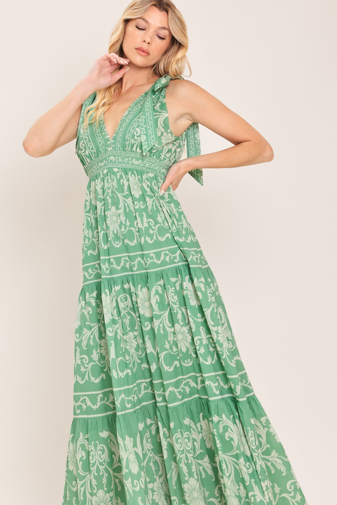 VERONA GARDEN SAGE GREEN MAXI DRESS