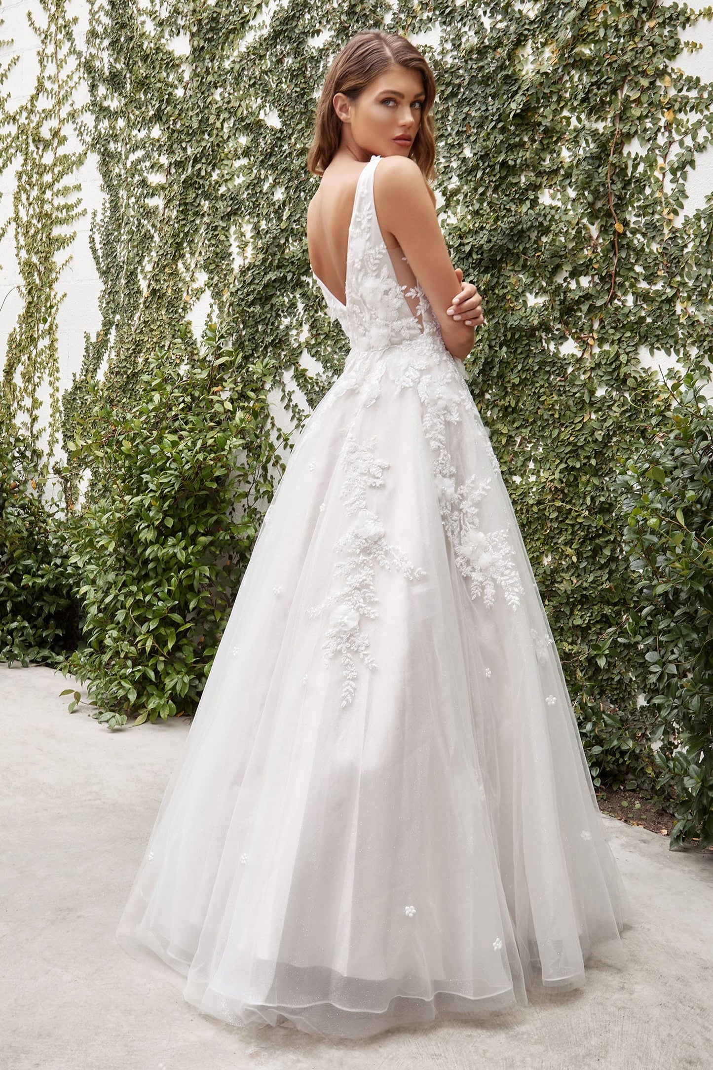 A1028W GARDENIA LACE WEDDING BALL GOWN ANDREA & LEO