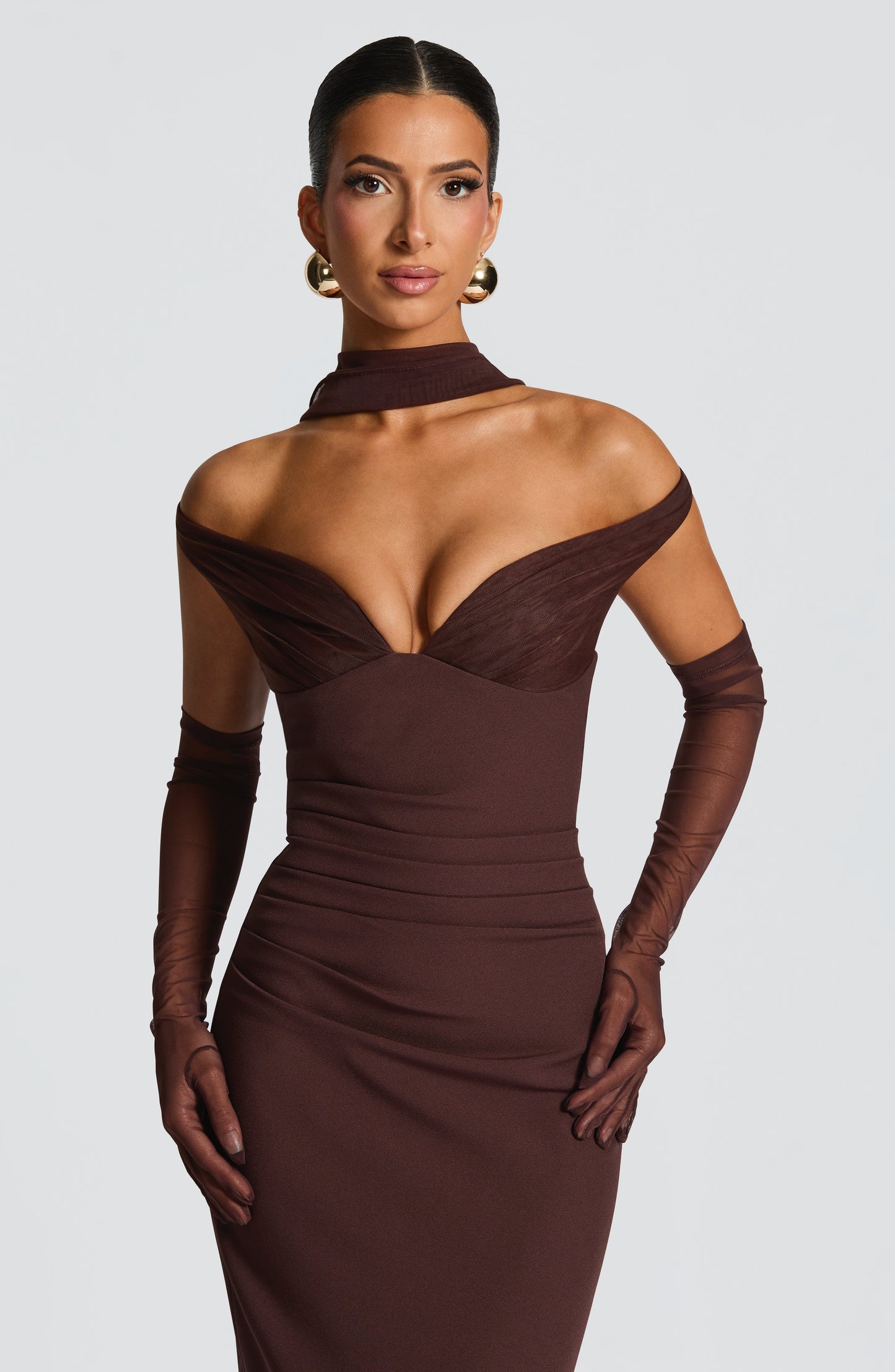 Abigail Maxi Dress Plum Brown