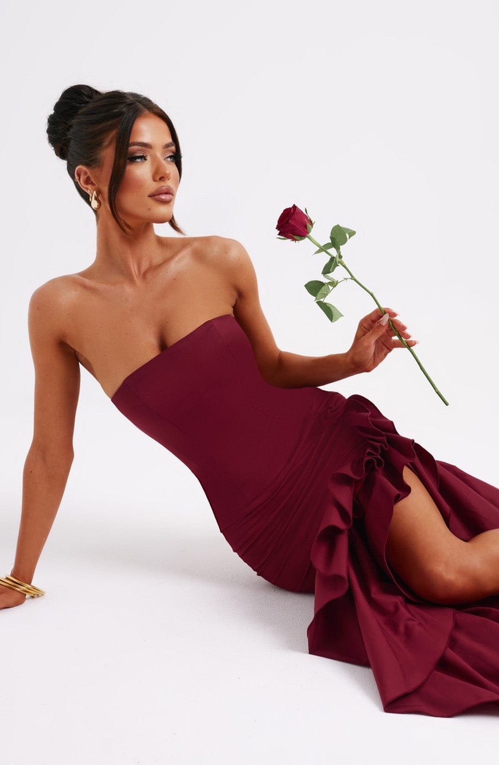 Angelina Maxi Dress Burgundy