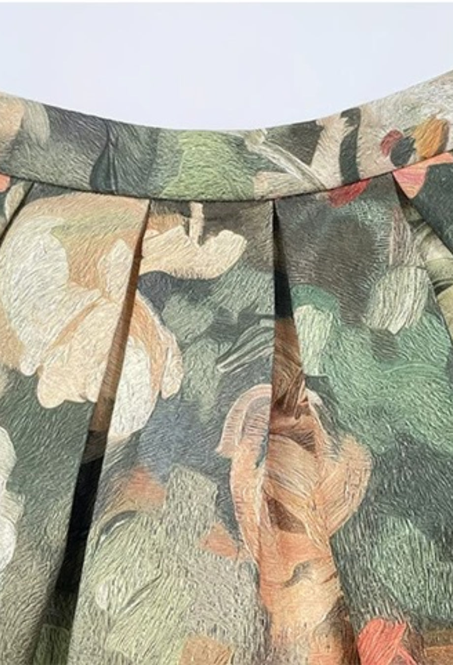 Arwen Green Vintage Floral Midi Skirt