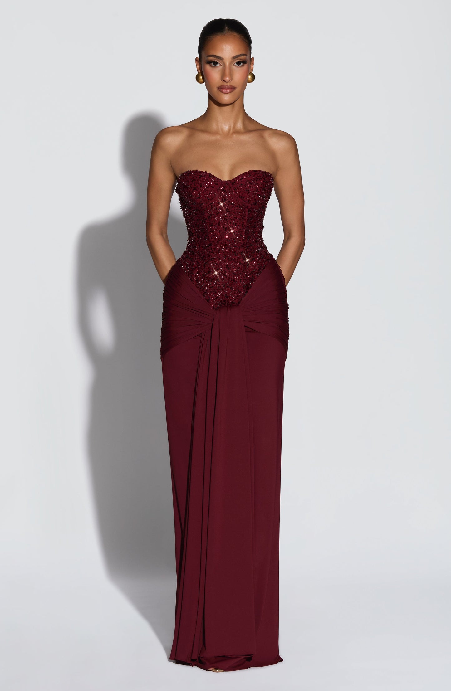 Carina Maxi Dress Burgundy
