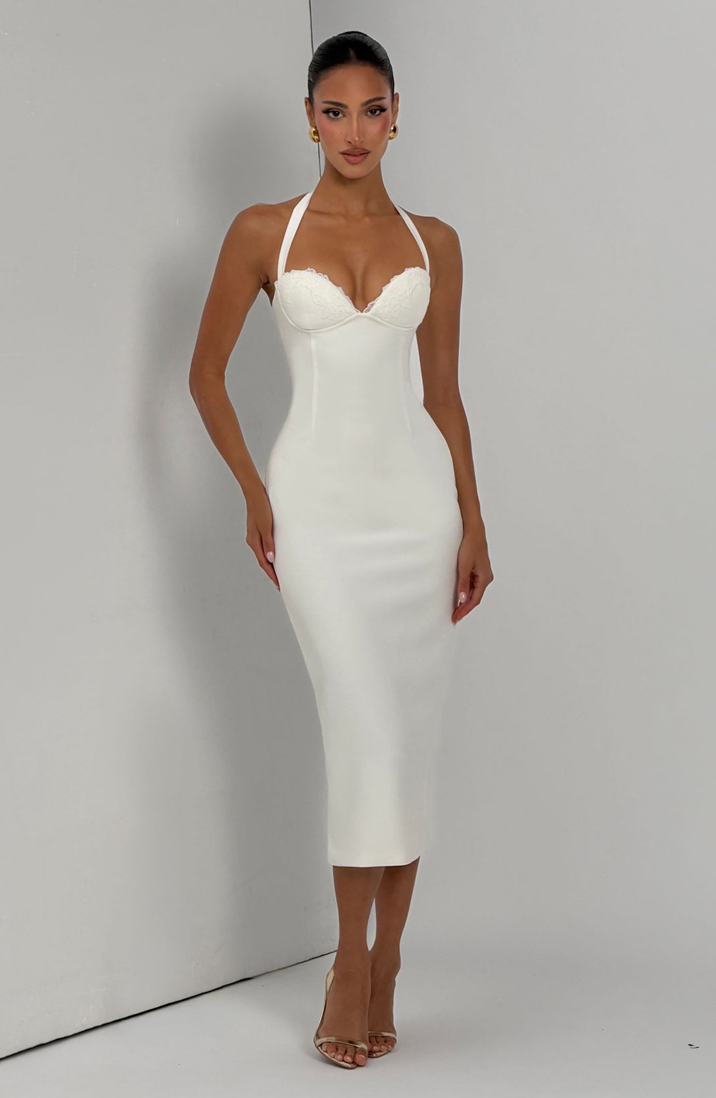 Cassia Midi Dress Ivory