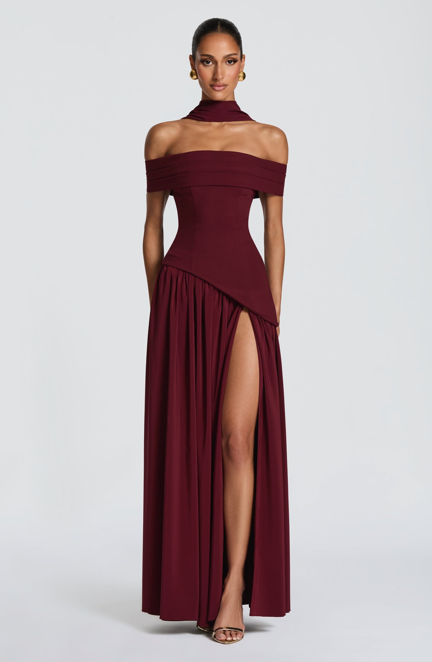Delilah Maxi Dress Cherry Lacquer