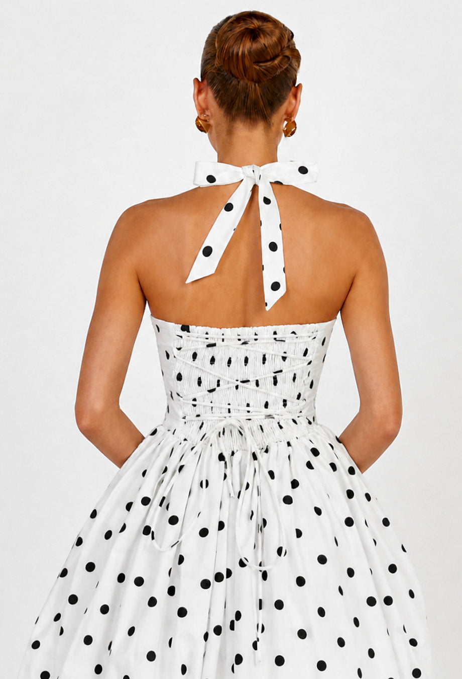 Eloise Polka Dot Mini Dress White