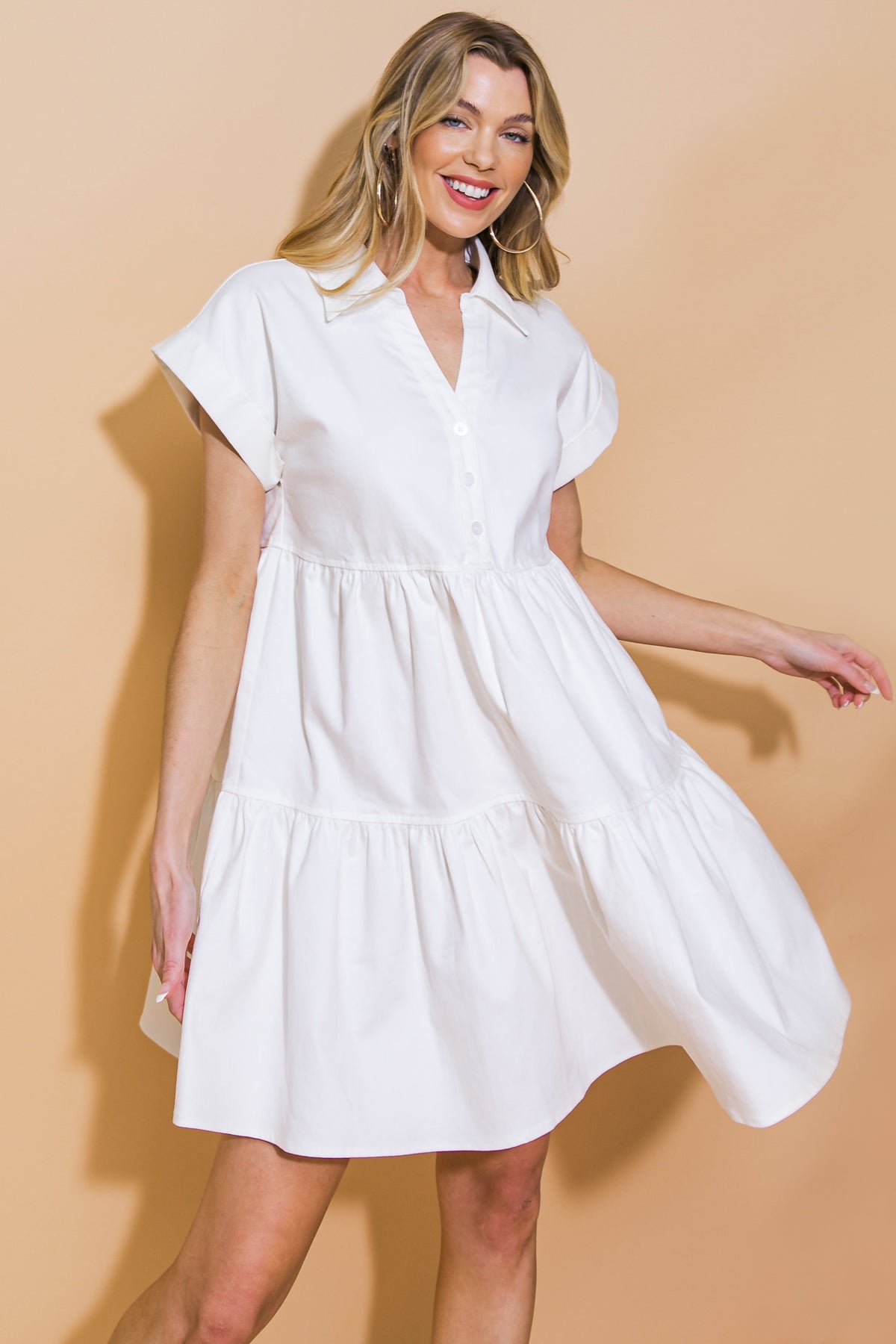 TIMELESS BEAUTY WHITE SWING DRESS