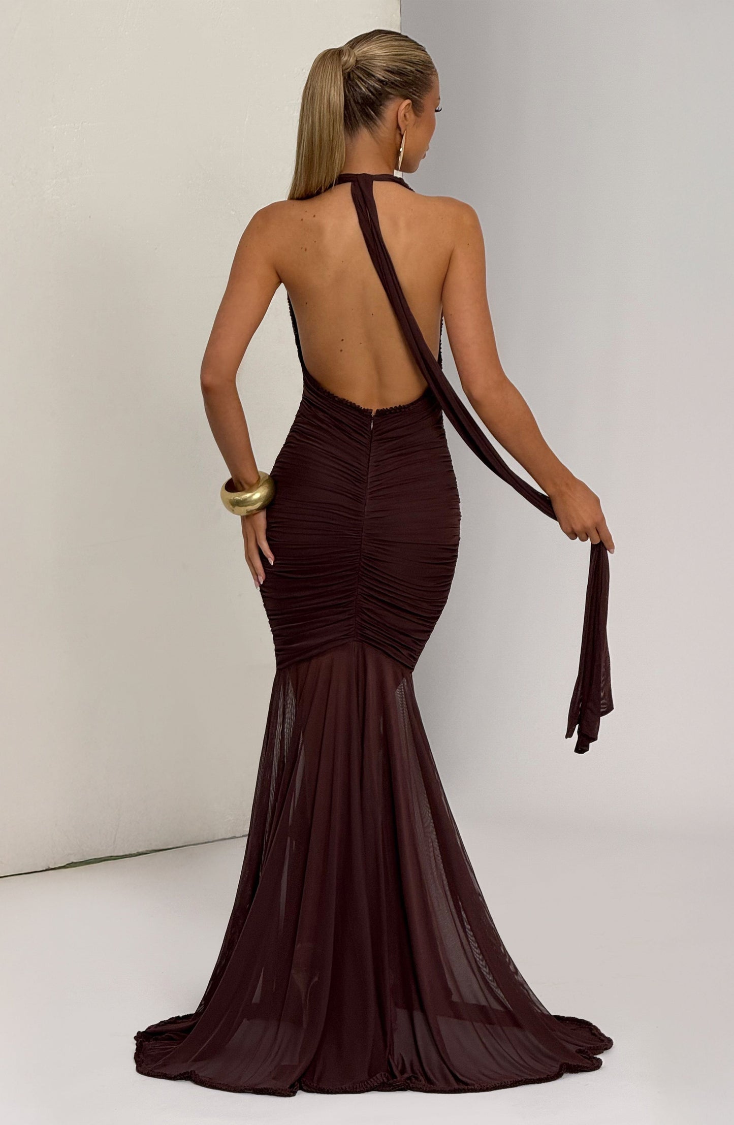 Janessa Maxi Dress Plum Brown