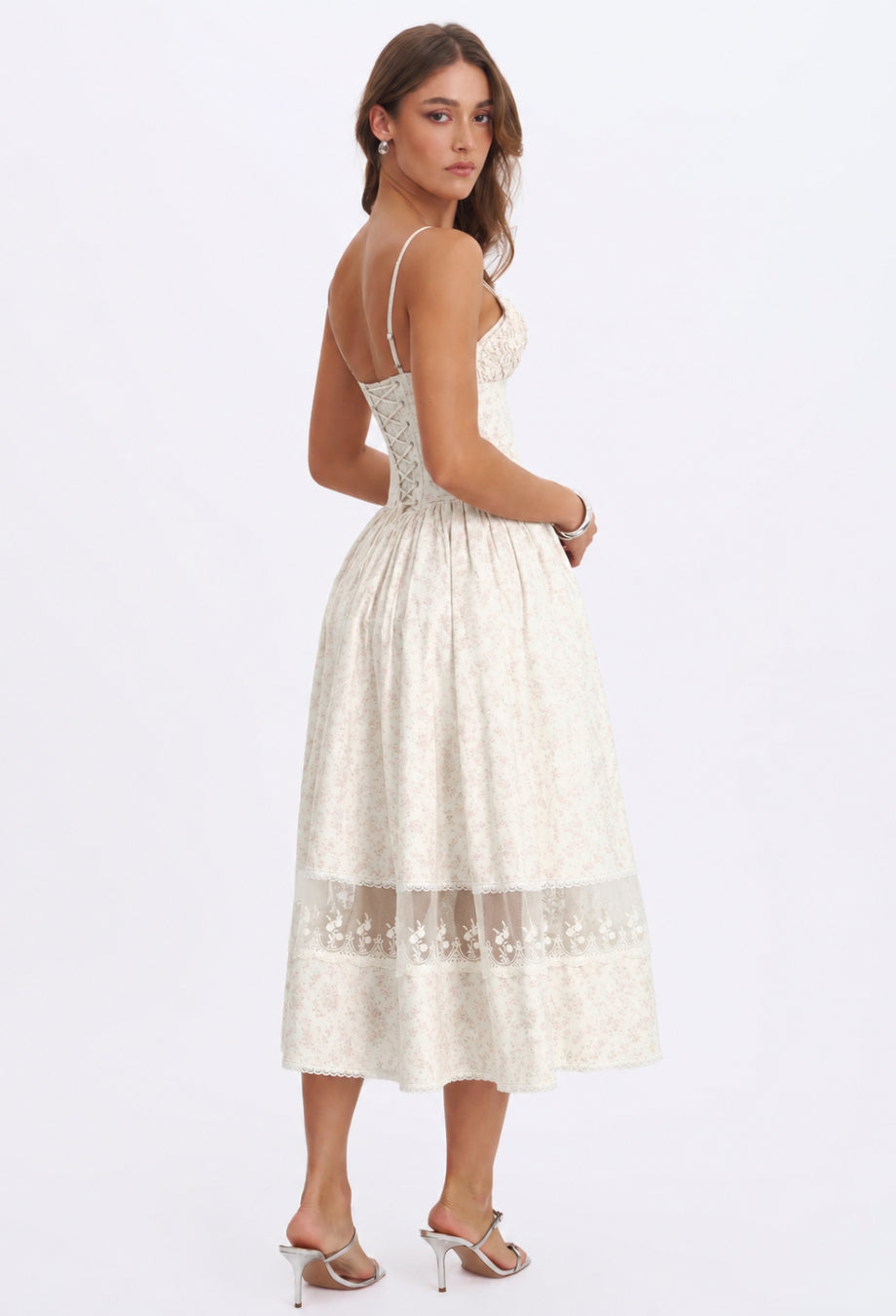 Josie Floral Midi Dress Blush