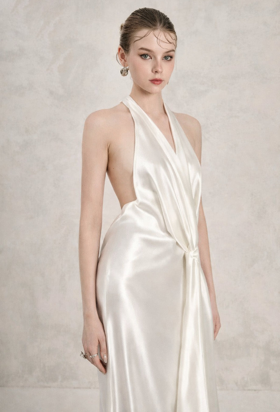 Linette Satin Gown Ivory
