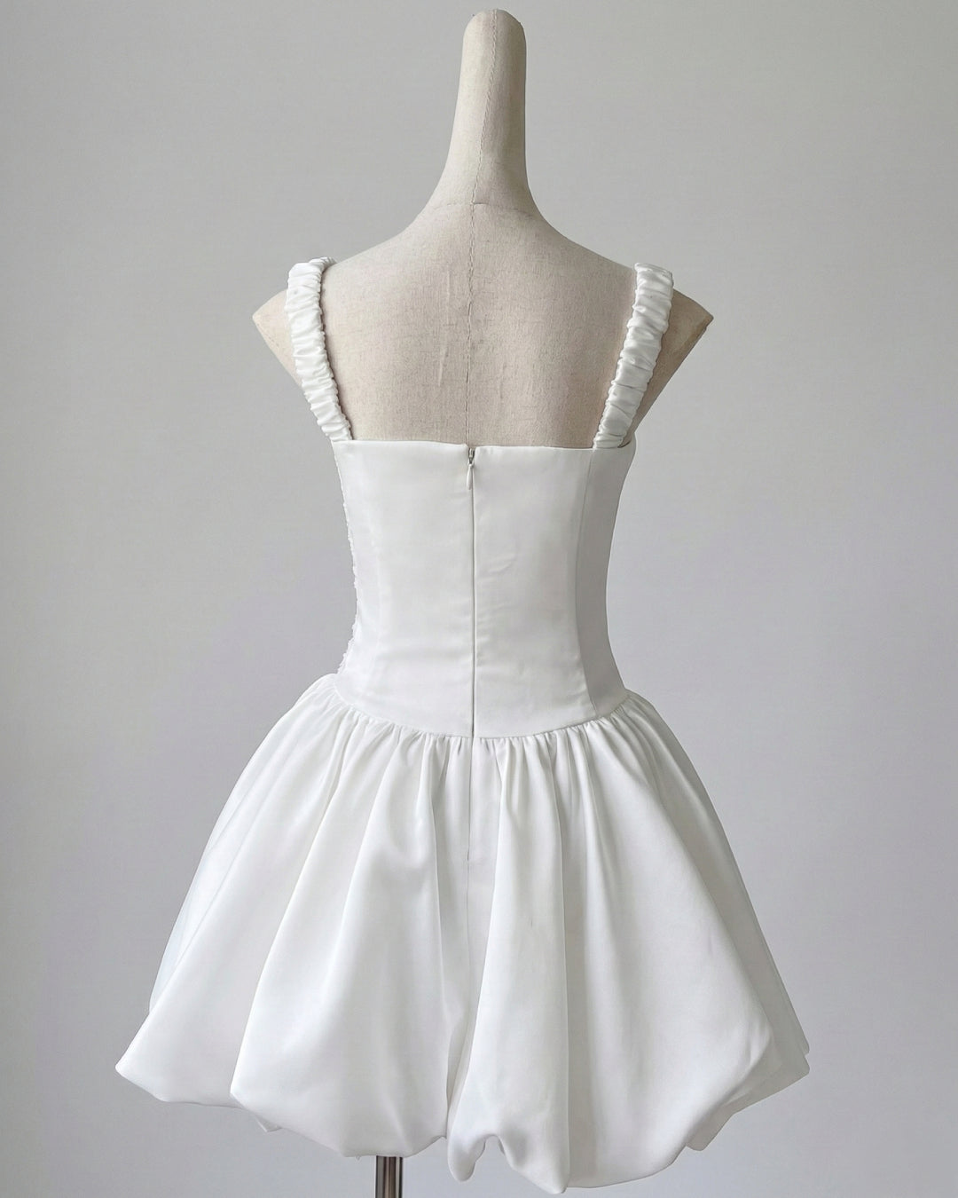 Lotus Bubble Mini Dress White