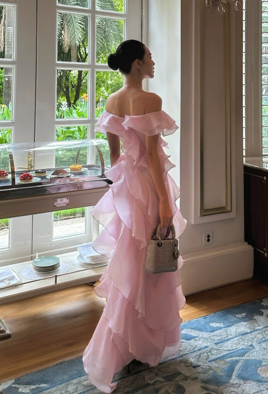 Malila Layered Ruffle Maxi Dress Blush Pink
