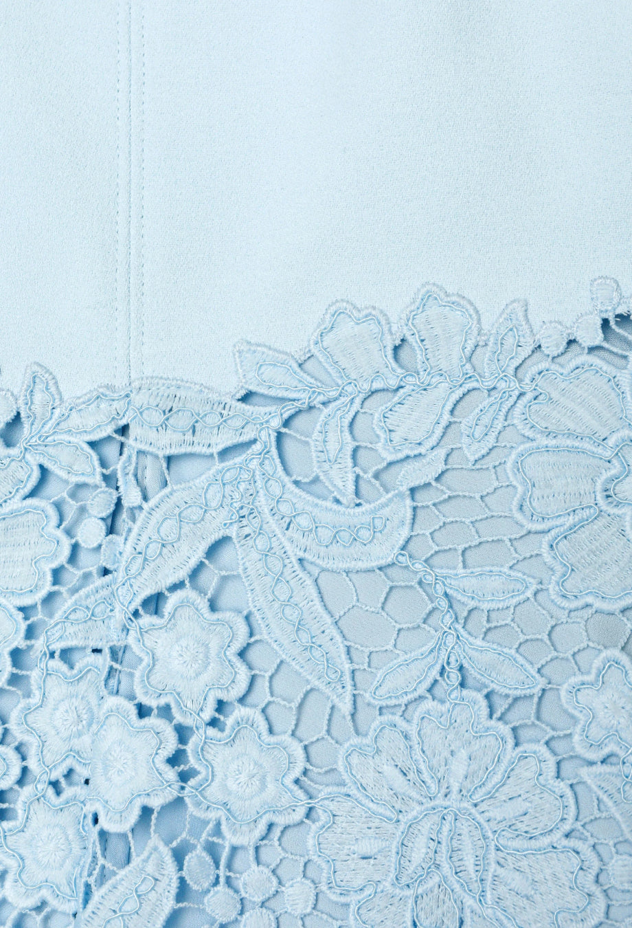 Mariella Crepe Lace Midi Dress Baby Blue