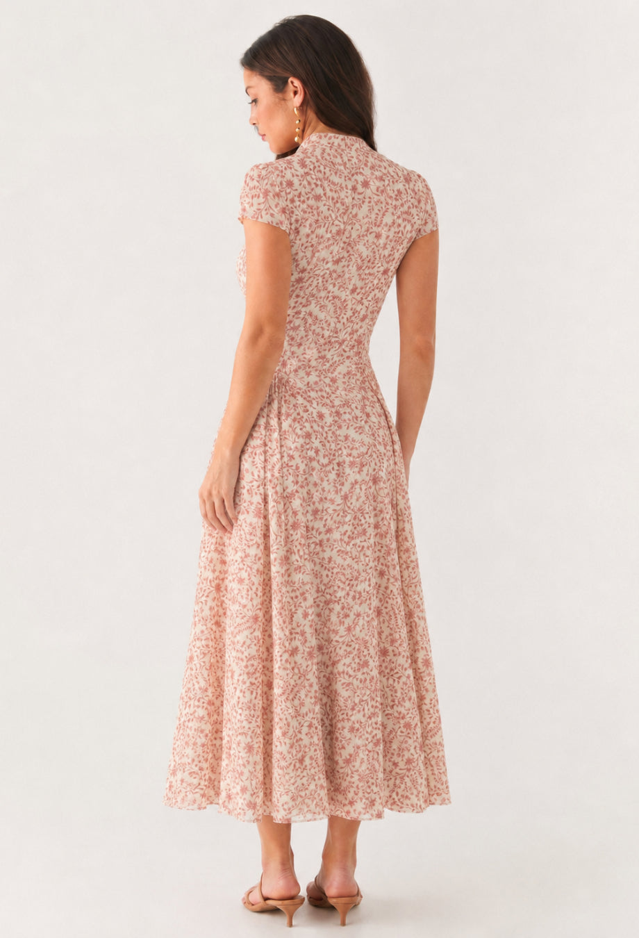 Maven Floral Print Midi Dress Pink