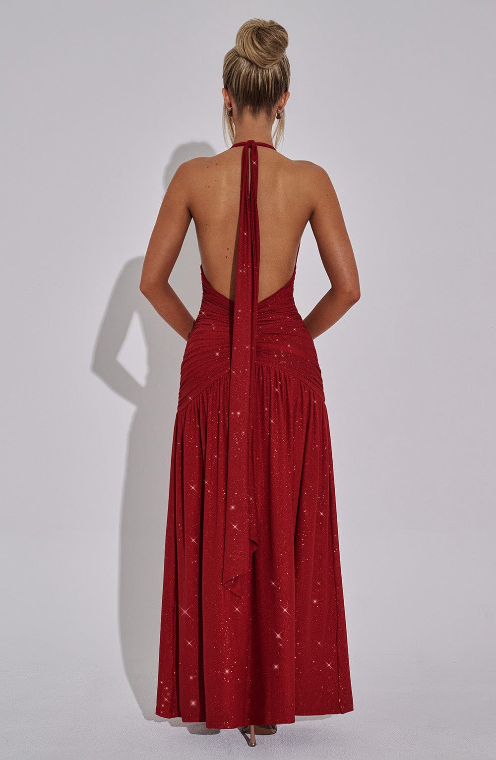 Melania Maxi Dress Red Sparkle