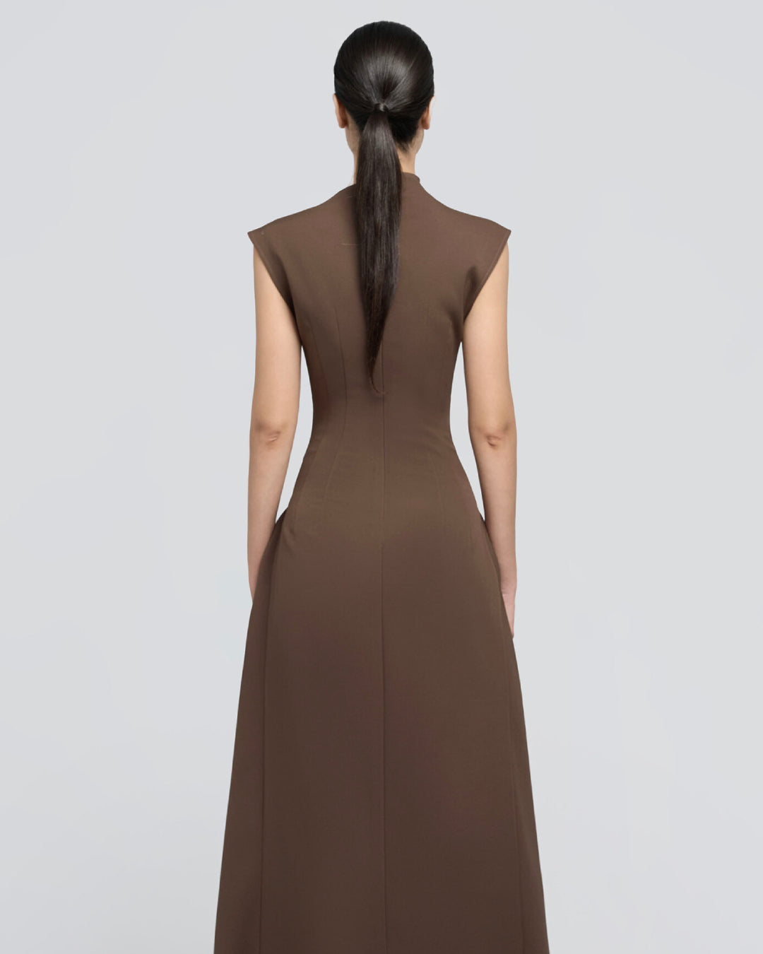 Mesha Midi Dress Brown