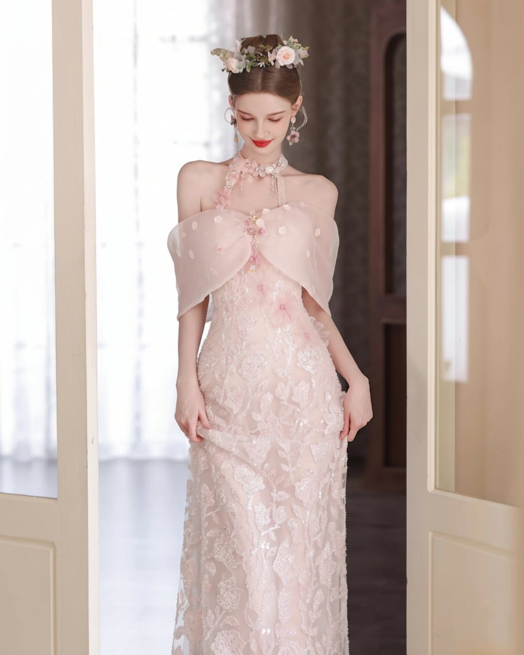 Persephone Maxi Dress Blush Pink