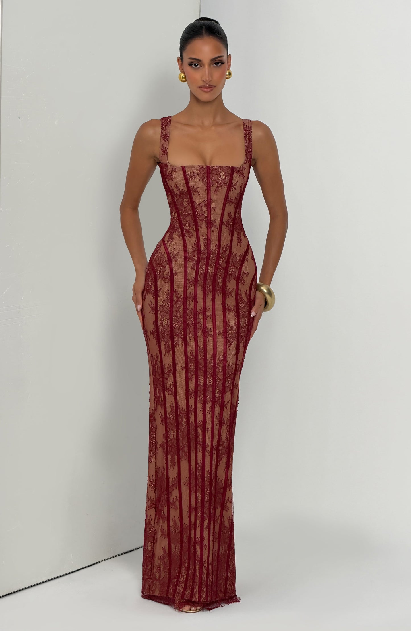 Polina Maxi Dress Burgundy