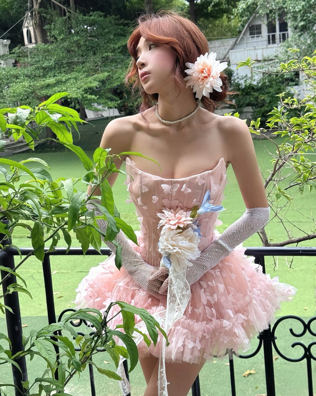 Swan Mini Dress Blush