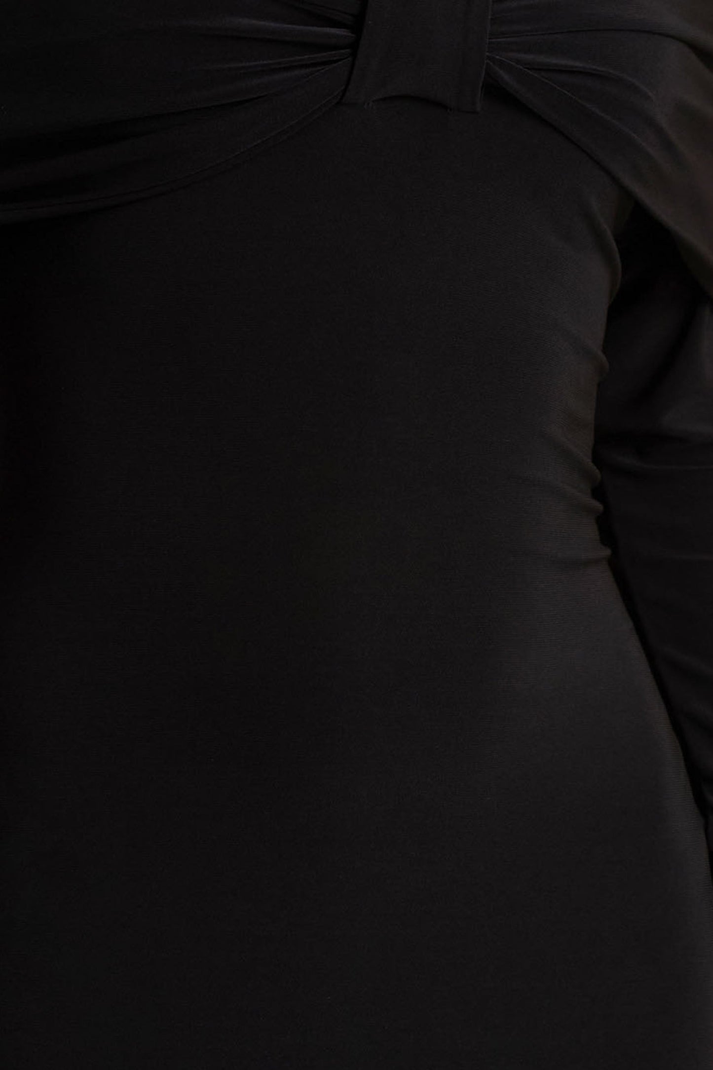 Spark | Black Bardot-Neck Midi Dress With Bow Detail