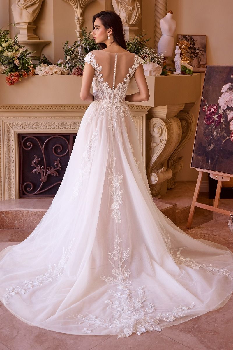 WL038 Cap Sleeve Bridal Ball Gown Andrea & Leo