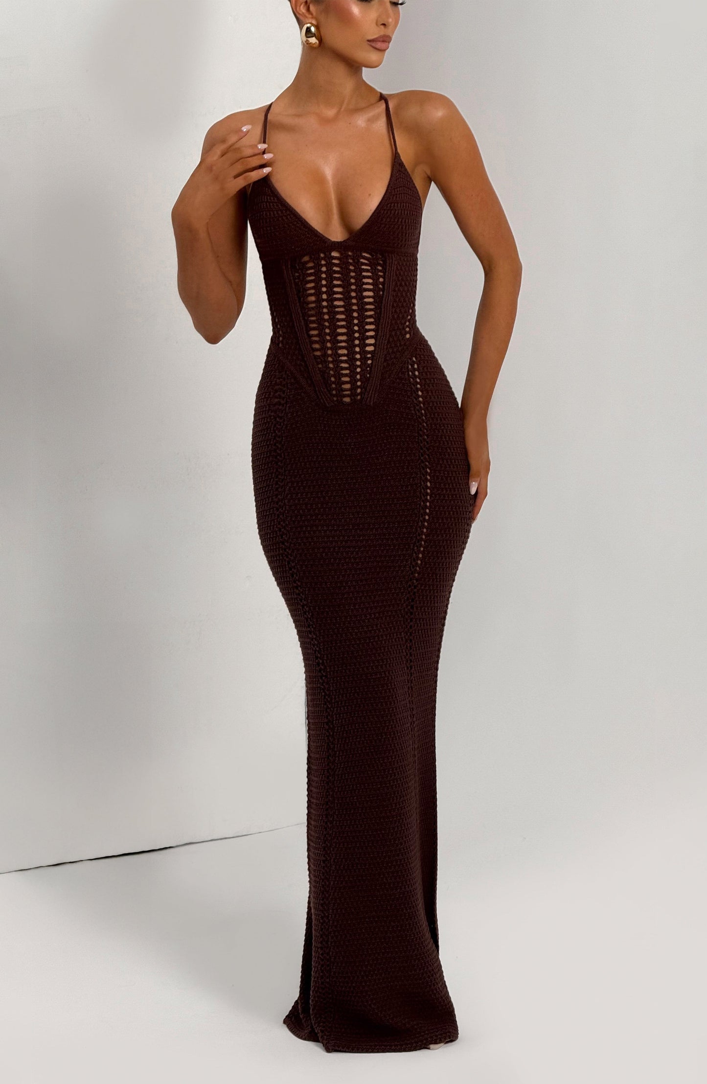 Xanthe Maxi Dress Plum Brown