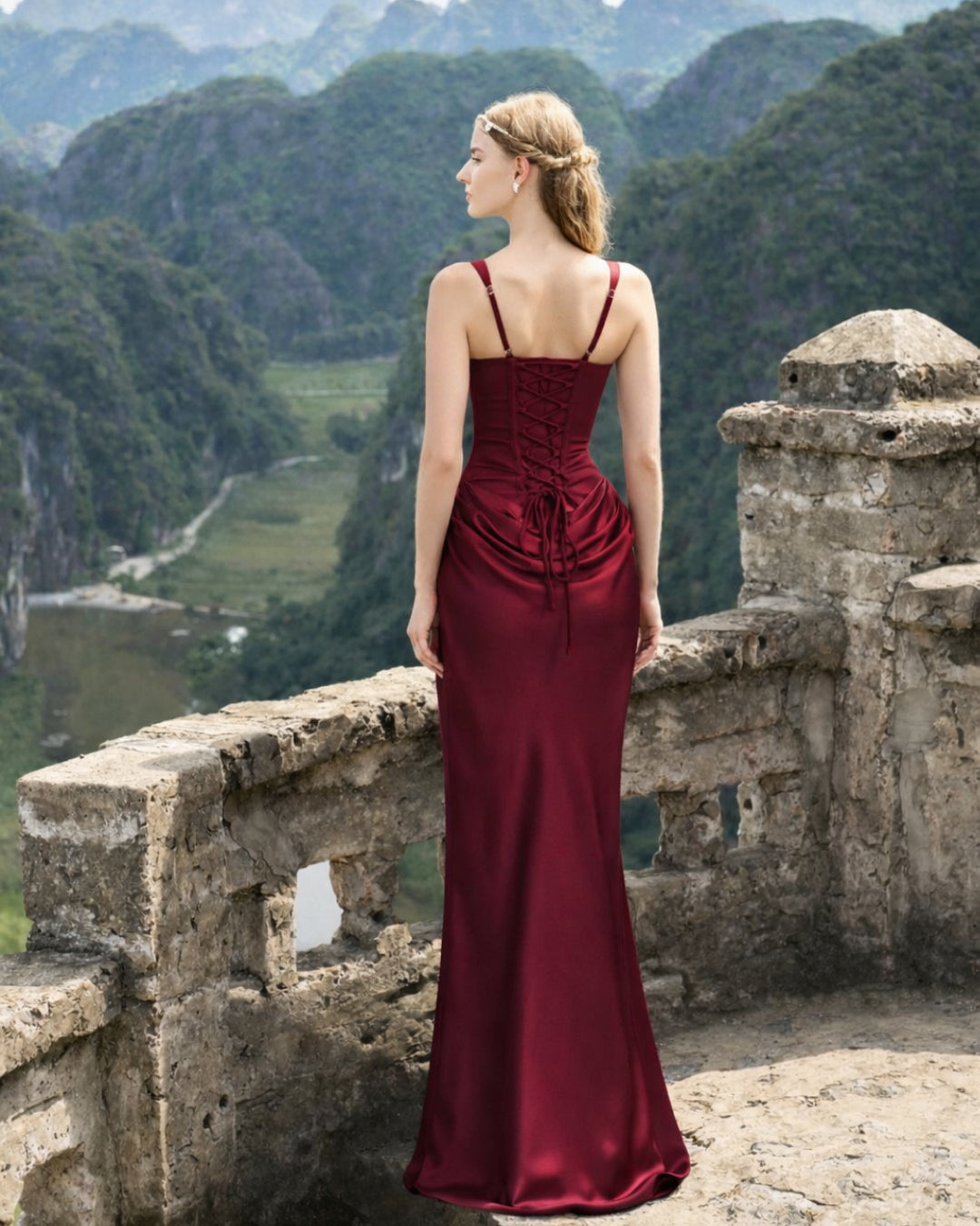 Yeona Maxi Dress Burgundy