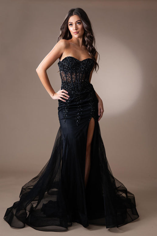 Blakely Gown Strapless Corset Dress With Lace Up Back