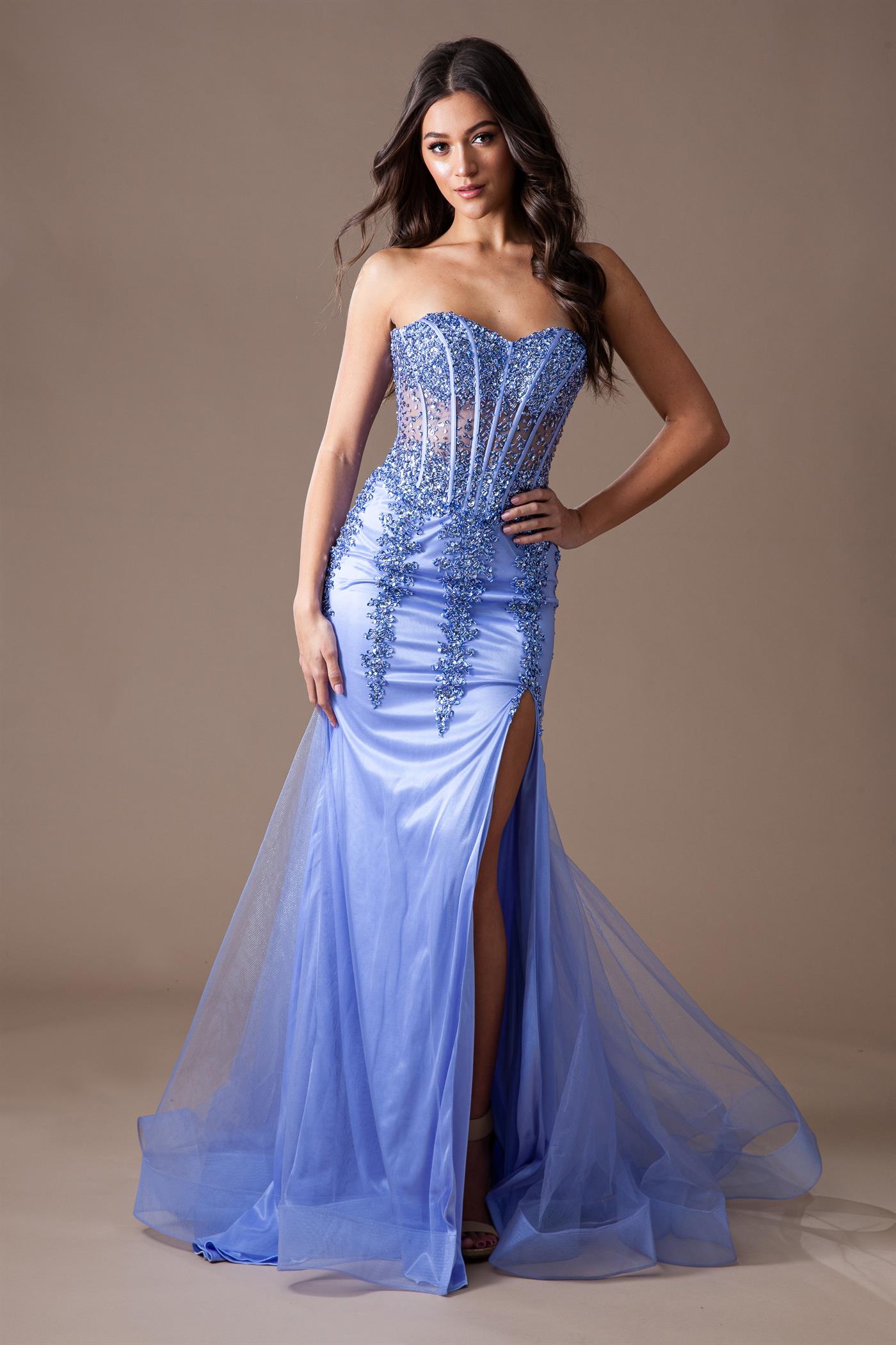 Blakely Gown Strapless Corset Dress With Lace Up Back