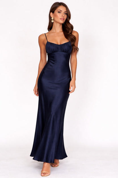 Paula Maxi Dress Midnight Satin Slip Dress