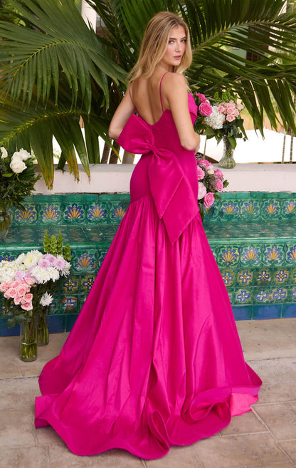 26422 Ava Presley Taffeta Mermaid Gown With Bow