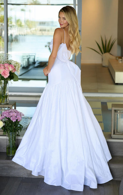 26422 Ava Presley Taffeta Mermaid Gown With Bow